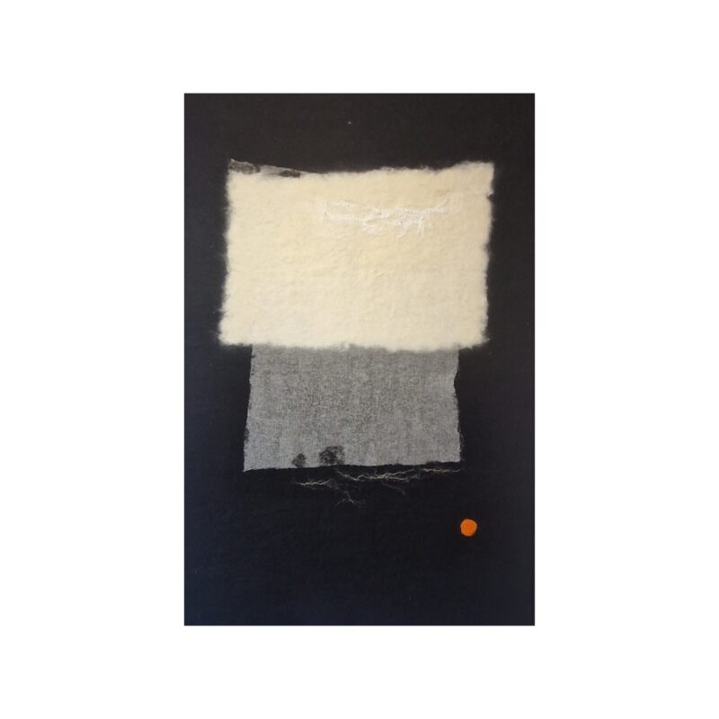 Laine Mérinos et tissu gaze de coton + fibres de lin non blanchi - 162 cm x 107 cm (1)